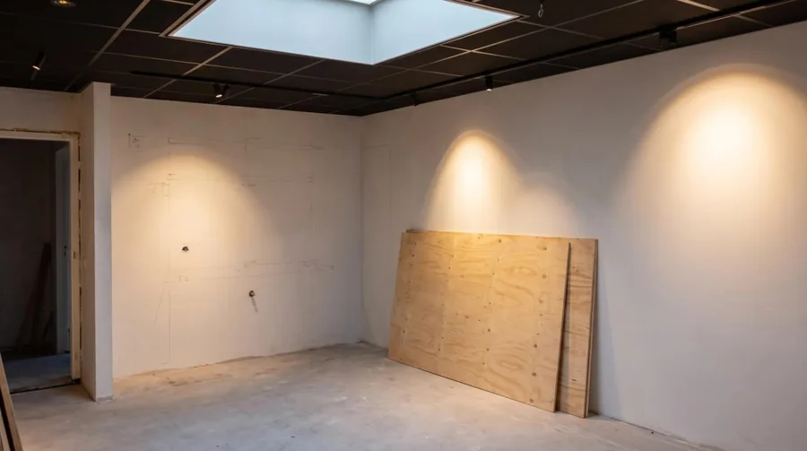 De lege ruimte bij Van Keulen in Nuenen, voordat het interieur er stond